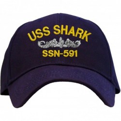 Baseball Caps USS Shark SSN-591 Embroidered Pro Sport Baseball Cap - A Navy - C4180OSOTKI $33.92