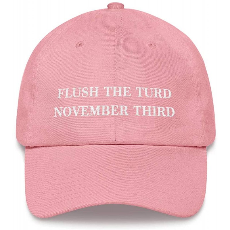 Baseball Caps Flush The Turd November Third Hat (Embroidered Dad Cap) Anti Donald Trump - Pink - C118XOLI5H8 $32.19
