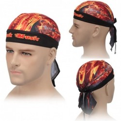 Headbands Sweat Wicking Beanie Skull Cap Adjustable Cycling Hat Wrap Dew Rag Women Men - Guitar - CY18E5HU6SH $13.51
