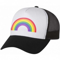 Baseball Caps Pride Parade Trucker Hat Gay & Lesbian Pride Rainbow Flag Trucker Hat Mesh Cap - Wow Pink/White - CY18CU7OIL5 $...
