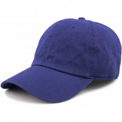 Baseball Caps Unisex Blank Washed Low Profile Cotton & Denim & Tie Dye Dad Hat Baseball Cap - Royal Blue - CH189UORATR $23.18