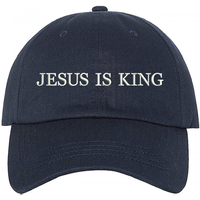 Baseball Caps Jesus is King Embroidered Unisex Baseball Hat - Kanye West Inspired - Music Lover Merch - Navy - CL18AS6DX6L $2...
