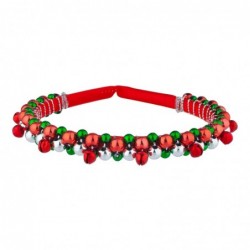 Headbands Red Green Silver Tone Christmas Holiday Bells Fashion Headband - CF18INDS5Z6 $12.54