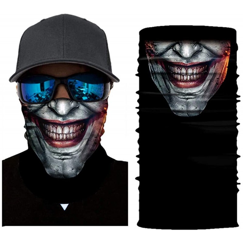 Balaclavas Joker Print Face Mask- Rave Bandana- Neck Gaiter- Scarf- Summer Balaclava for Dust Wind UV Protection - Jkg - CF19...