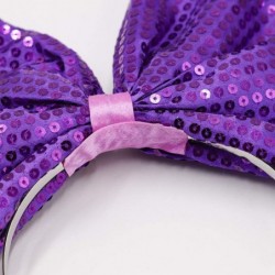 Headbands Women Huge Bow Headband Cute Bowknot Hair Hoop for Halloween Cosplay - Sequin - Purple - C7192HMQ5Y8 $15.69