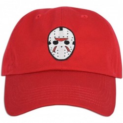 Baseball Caps Mask Embroidered Hat Baseball Cap Horror Jason Dad hat - Red - CO187CSLXRM $24.53