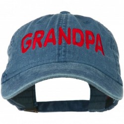 Baseball Caps Wording of Grandpa Embroidered Washed Cap - Navy - C511KNJELNR $49.04