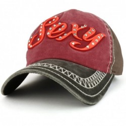 Baseball Caps Sexy 3D Embroidered Stitch Multi Color Baseball Cap - Brown Burgundy - CY1898O6AYN $41.04