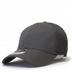 Baseball Caps Plain Pro Cool Mesh Low Profile Adjustable Baseball Cap - Flex L/Xl Charcoal Gray - C1187GH2GAR $28.62