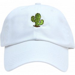 Baseball Caps Cactus Cotton Embroidery Adjustable Baseball Cap Baseball Hat Dad Hat from (Multiple Colors) - White - C112IVND...