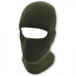 Balaclavas Double Layered Knitted One Hole Ski Mask Tactical Paintball Running - Olive Green - CA180CCRY09 $23.34