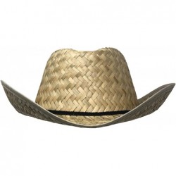Cowboy Hats Low Crown Westen Cowboy Straw Hat (2 Pack) - C118UOS82G8 $23.51