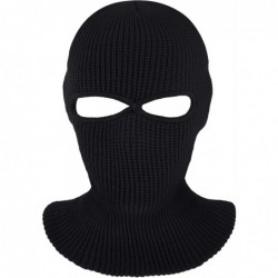 Balaclavas 2 Pieces Knitted Full Face Cover Ski Mask Winter Balaclava Face Mask for Adult Supplies - Black and Grey - CD18ZA6...