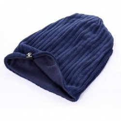 Skullies & Beanies Large Beanie for Men Winter Oversized Knit Cap Womens Slouchy Hat B309 - Navy - CC18Z8WN2HC $12.72