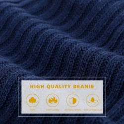 Skullies & Beanies Large Beanie for Men Winter Oversized Knit Cap Womens Slouchy Hat B309 - Navy - CC18Z8WN2HC $12.72