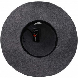 Fedoras Women's Wide Brim Wool Ribbon Band Floppy Hat - Braided Band_grey - CD18A8GGISX $28.05