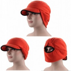 Skullies & Beanies Mens Winter Fleece Earflap Cap with Visor - Orange - CU186UC027T $14.61