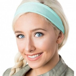 Headbands Adjustable & Stretchy Crushed Xflex Wide Headbands for Women Girls & Teens - Crushed Grey/Mint/Pink 3pk - C0195C2R3...