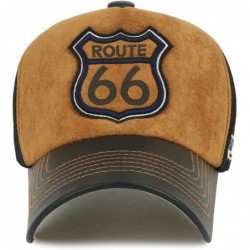 Baseball Caps Route 66 Embroidery Patch Mesh Baseball Cap Premium Limited Edition - Black - CN18STR9OT5 $34.85