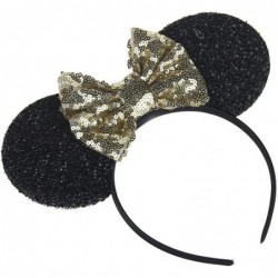 Headbands Sequins Bowknot Lovely Mouse Ears Headband Headwear for Travel Festivals - Gold - CG18569WTAW $18.80