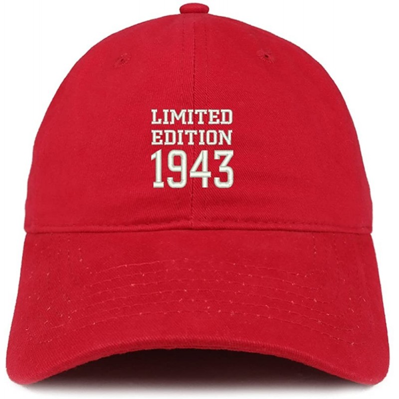 Baseball Caps Limited Edition 1943 Embroidered Birthday Gift Brushed Cotton Cap - Red - CS18CO5Y97Y $24.28