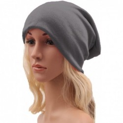 Skullies & Beanies Unisex Baggy Lightweight Hip-Hop Soft Cotton Slouchy Stretch Beanie Hat - Grey - CH12LXK6SY9 $12.97