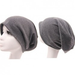 Skullies & Beanies Unisex Baggy Lightweight Hip-Hop Soft Cotton Slouchy Stretch Beanie Hat - Grey - CH12LXK6SY9 $12.97