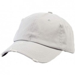 Baseball Caps Ponytail Baseball Hat Distressed Retro Washed Cotton Twill - Light Grey - C618SEM2EZS $21.22