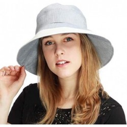 Sun Hats Light Weight Packable Women's Wide Brim Sun Bucket Hat - Viviane-sea Blue - C918GQOLSHY $34.33