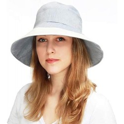 Sun Hats Light Weight Packable Women's Wide Brim Sun Bucket Hat - Viviane-sea Blue - C918GQOLSHY $20.52
