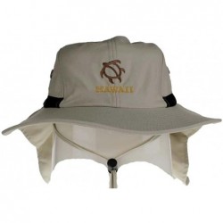 Sun Hats Outdoor/Casual Hat- Large Bill Cap with Back Flap Protector- Turtle Hawaii Khaki - CC116NI7VRF $64.60