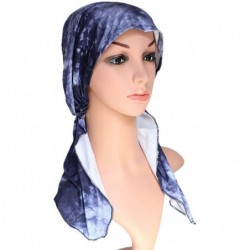 Skullies & Beanies Chemo Cancer Sleep Scarf Hat Cap Ethnic Printed Pre-Tied Hair Cover Wrap Turban Headwear - A Navy Blue Tie...