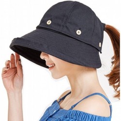 Sun Hats Summer Sun Hats Outdoor UV Protection Wide Large Brim Beach Visor Empty Top Caps for Women - Black - C418D5L0O0Z $22.19