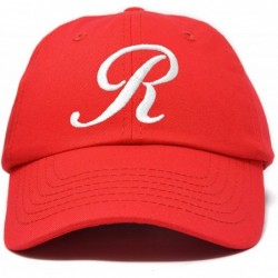 Baseball Caps Initial Hat Letter R Womens Baseball Cap Monogram Cursive Embroider - Red - CO18U6ITENI $23.82