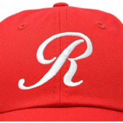 Baseball Caps Initial Hat Letter R Womens Baseball Cap Monogram Cursive Embroider - Red - CO18U6ITENI $15.67