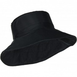 Rain Hats Cute Bucket Rain Hat w/Buckle Accent- 3.5 inch Wide Brim- Roll-Up Packable - Black - CW12CP2KG6P $58.32