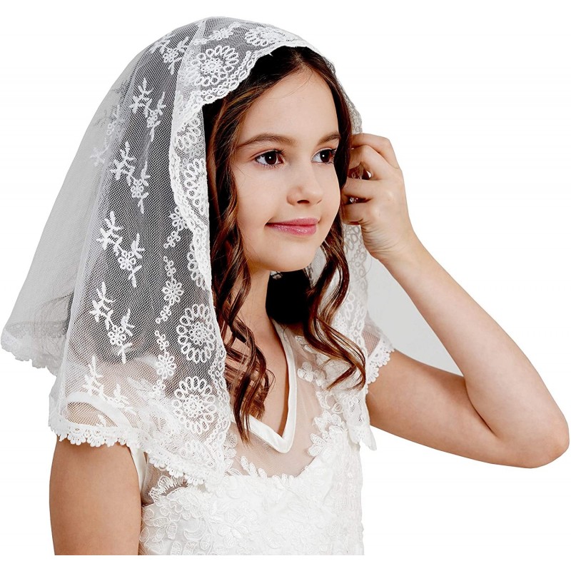 Headbands Veil for Girls Catholic Chapel Veil for Mass Catholic Mantilla F06 - Ivory Veil - C0184EADMMA $15.19