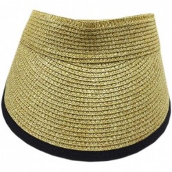 Sun Hats 100% Straw Sun Visor Hat Cap Sun Protection - Natural - CD124GCTN39 $22.76