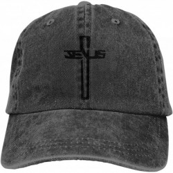 Baseball Caps Casual Men Women Christian Jesus Cross Flat Ajustable Snapback Cap - Black - CP1963Z79QY $23.09