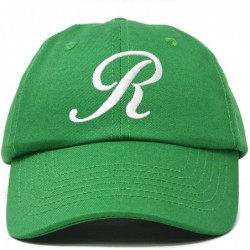 Baseball Caps Initial Hat Letter R Womens Baseball Cap Monogram Cursive Embroider - Kelly Green - CG18U400DHA $27.46