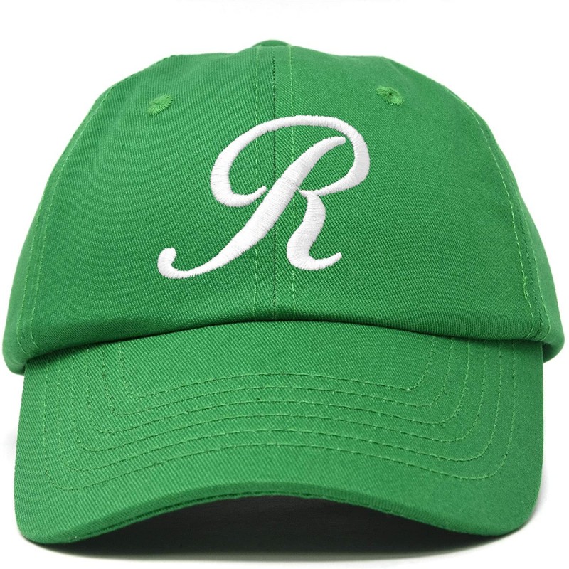 Baseball Caps Initial Hat Letter R Womens Baseball Cap Monogram Cursive Embroider - Kelly Green - CG18U400DHA $17.09