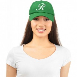 Baseball Caps Initial Hat Letter R Womens Baseball Cap Monogram Cursive Embroider - Kelly Green - CG18U400DHA $17.09