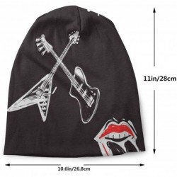 Skullies & Beanies Rock Roll Rocknroll Signs Knit Beanie Hat Cap Winter Caps Hats Cuffed Plain Skull Cap for Men Women - CV18...