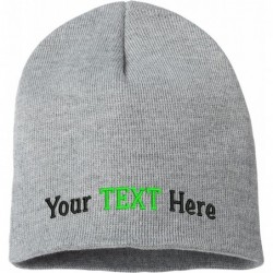 Skullies & Beanies Skull Knit Hat with Custom Embroidery Your Text Here or Logo Here One Size SP08 - CB180NHRGU3 $32.50
