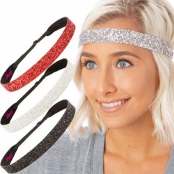 Headbands Women's Adjustable Non Slip Wide Bling Glitter Headband Silver Multi Pack - Black/Silver/Red/White 4pk - C0195DXSUG...
