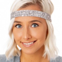 Headbands Women's Adjustable Non Slip Wide Bling Glitter Headband Silver Multi Pack - Black/Silver/Red/White 4pk - C0195DXSUG...