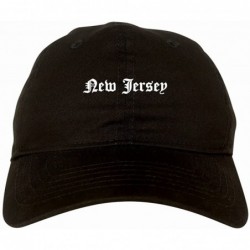Baseball Caps NJ New Jersey State Old English 6 Panel Dad Hat - CR12GDYQMYB $25.78