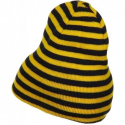 Skullies & Beanies Trendy Striped Beanie - Yellow Black - CB1156XGTF3 $25.21