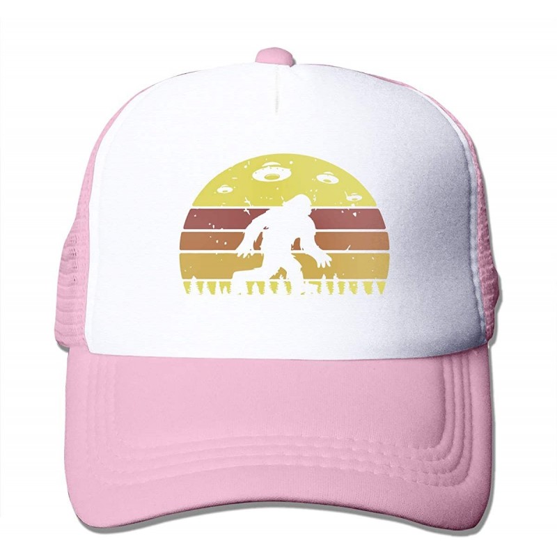 Baseball Caps Bigfoot Retro Alien Invasion UFO Adult Trucker Baseball Mesh Cap Adjustable Hat for Men Women - Pink - CP18MGIY...