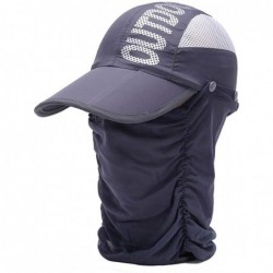 Sun Hats Sun Caps Outdoor Hat Solar Protection Sun Cap Foldable Removable Neck&Face Flap Cover - Grey - CE18ESKE7RM $21.66